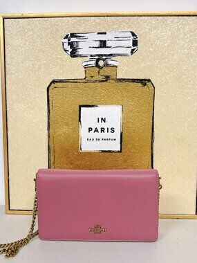 Coach 27247 Callie Foldover Chain Clutch IN ROSE